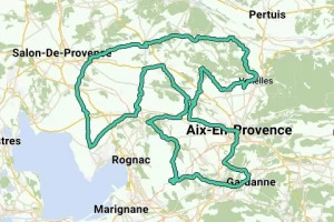 Carte détaillant la région d'Aix-en-Provence, proche des zones viticoles de Provence et Ardèche.